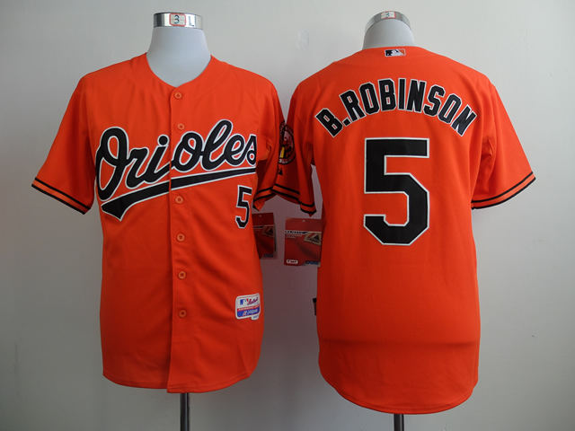Men Baltimore Orioles #5 B.Robinson Orange MLB Jerseys